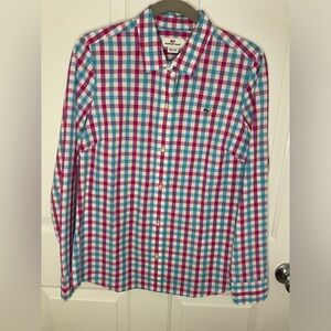 Vineyard Vines pink/white/blue gingham blouse Size 8